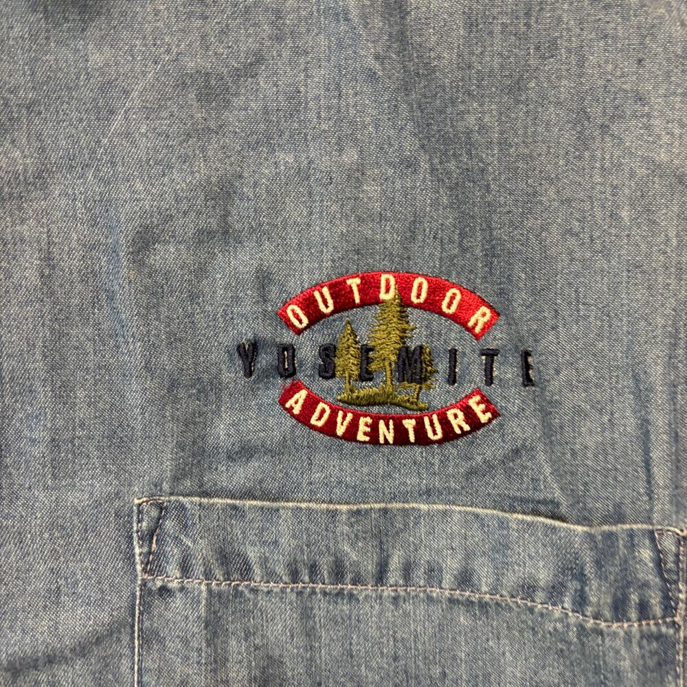 Vtg Gear for Sports Womens Yosemite Denim Button Down Shirt Medium National Park - Picture 5 of 10
